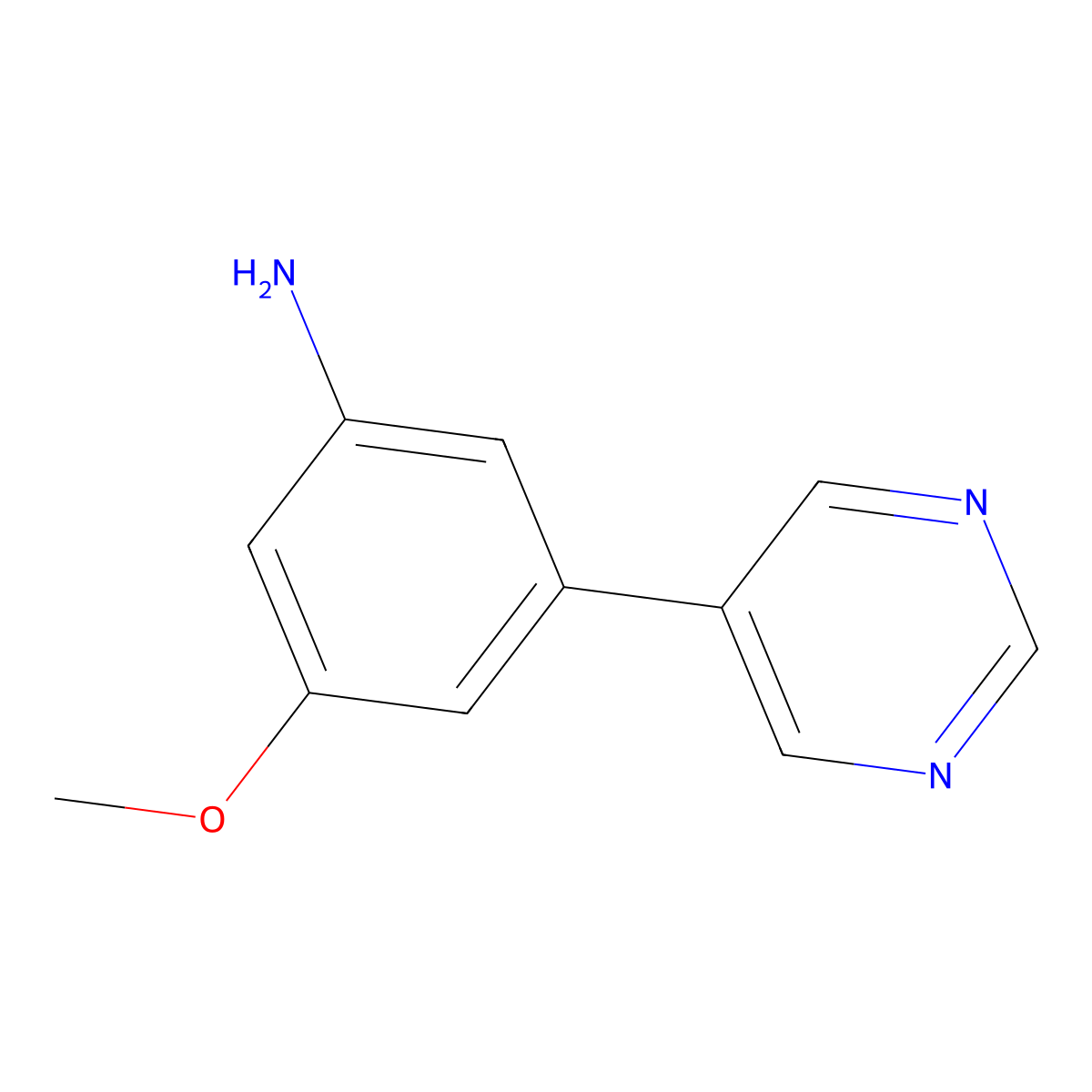 3-Methoxy-5-(pyrimidin-5-yl)aniline molecular structure, CAS 2138530-70-6