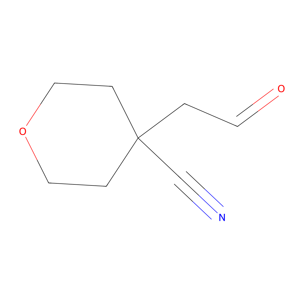 4-(2-Oxoethyl)oxane-4-carbonitrile molecular structure, CAS 2138530-73-9