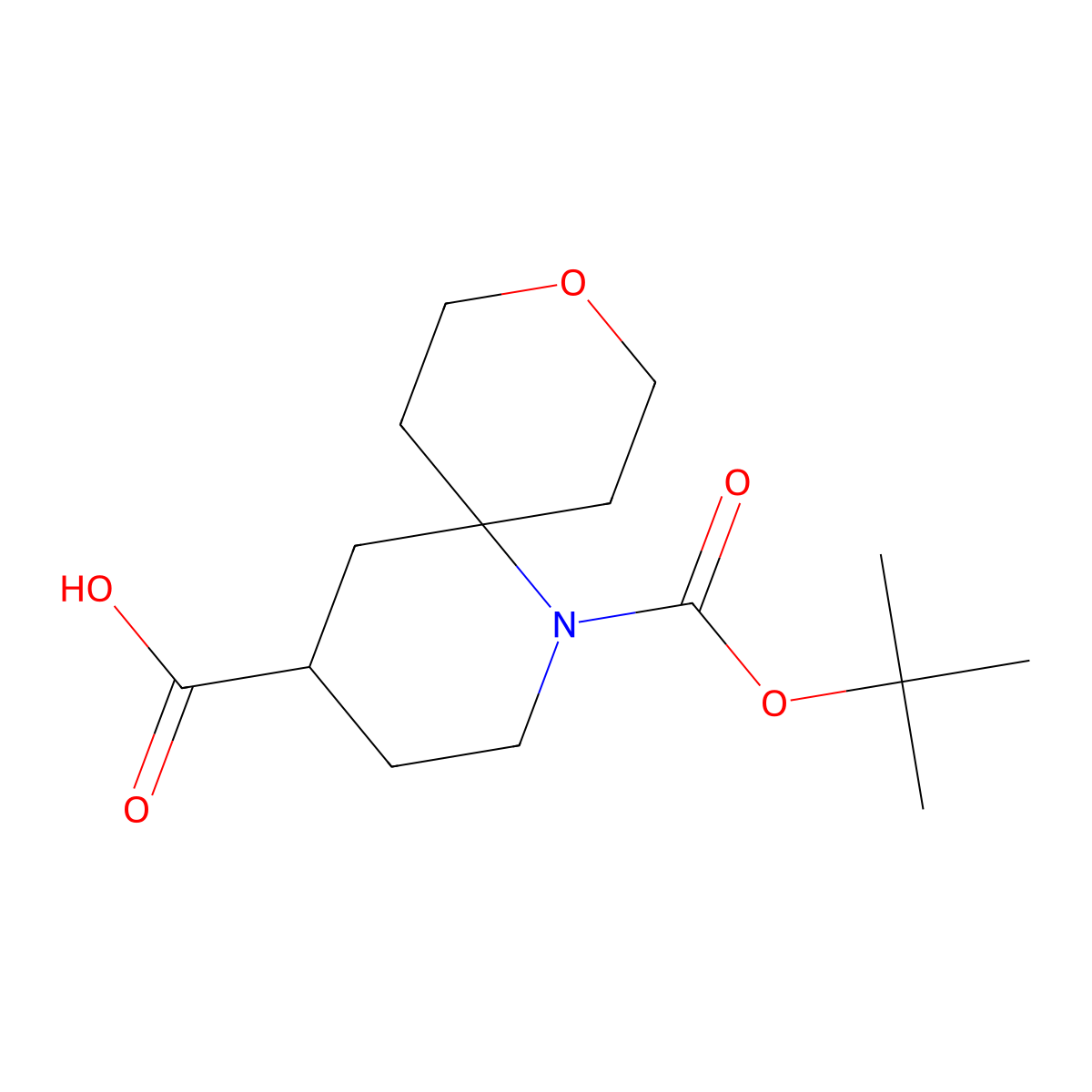 1-[(Tert-butoxy)carbonyl]-9-oxa-1-azaspiro[5.5]undecane-4-carboxylic acid molecular structure, CAS 2138530-88-6