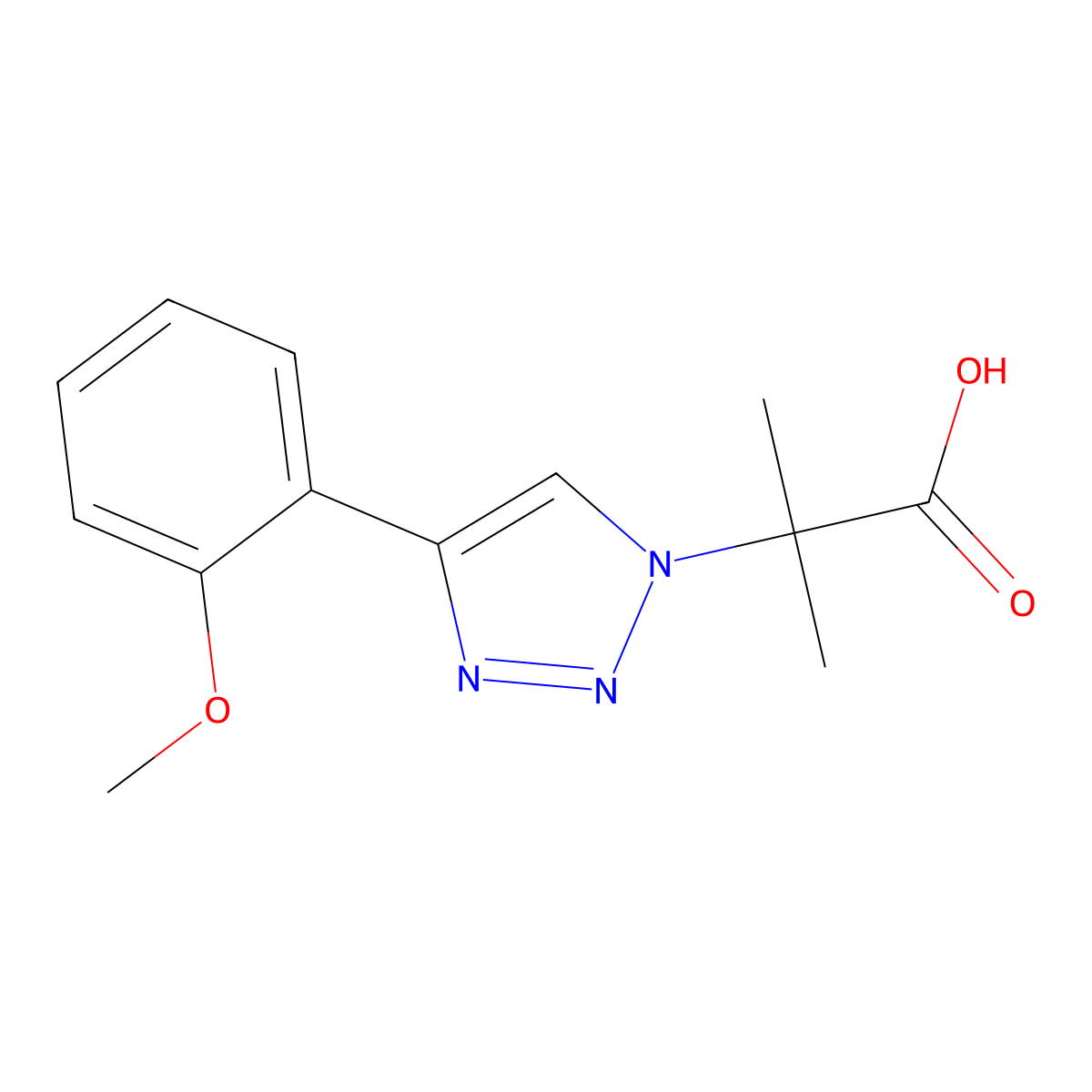 2-[4-(2-methoxyphenyl)-1H-1,2,3-triazol-1-yl]-2-methylpropanoic acid molecular structure, CAS 2138531-35-6