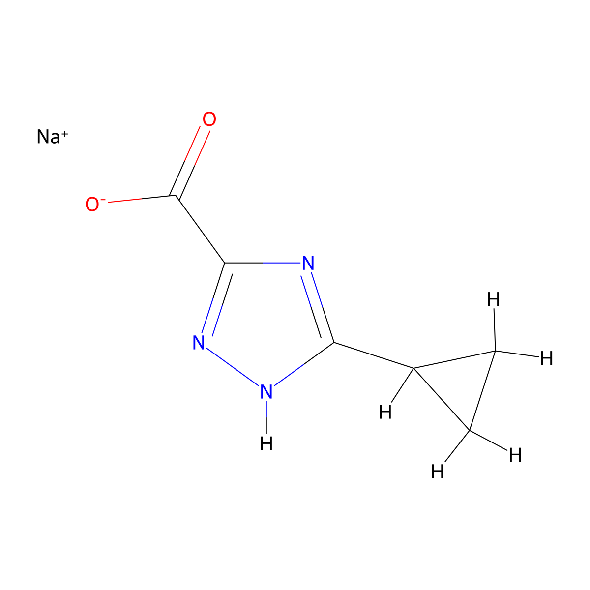sodium 3-cyclopropyl-1H-1,2,4-triazole-5-carboxylate molecular structure, CAS 2138533-21-6