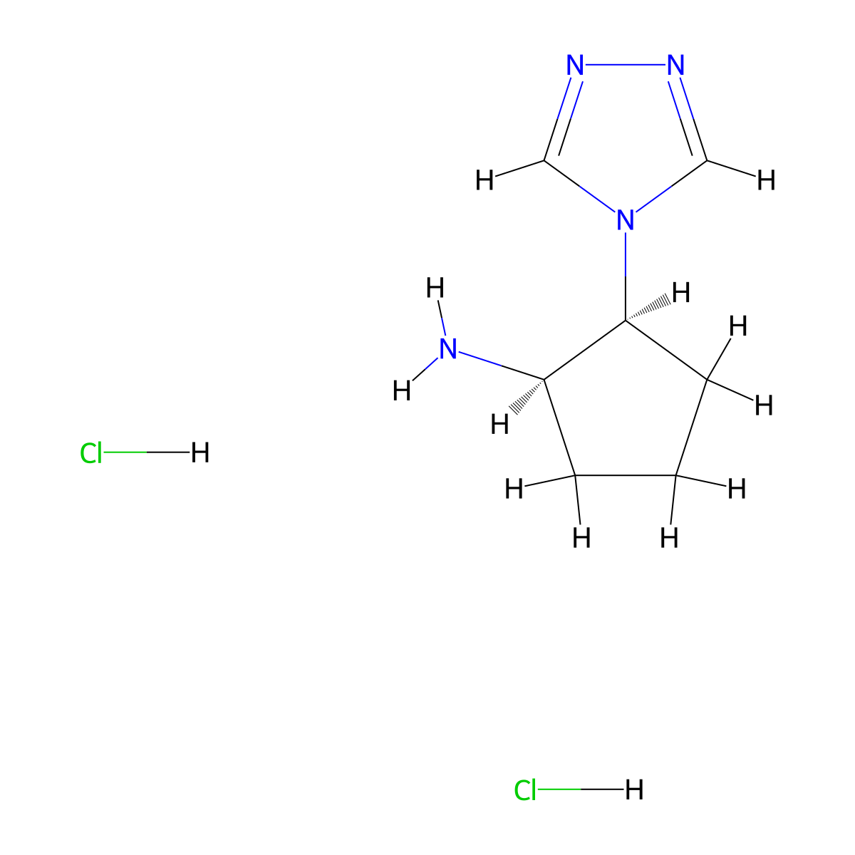 Rel-(1R,2S)-2-(4H-1,2,4-triazol-4-yl)cyclopentan-1-amine dihydrochloride molecular structure, CAS 2138534-33-3