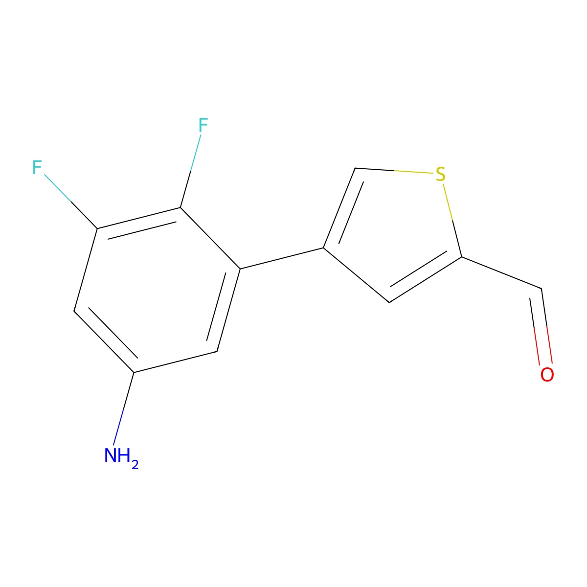 4-(5-Amino-2,3-difluorophenyl)thiophene-2-carbaldehyde molecular structure, CAS 2138535-86-9