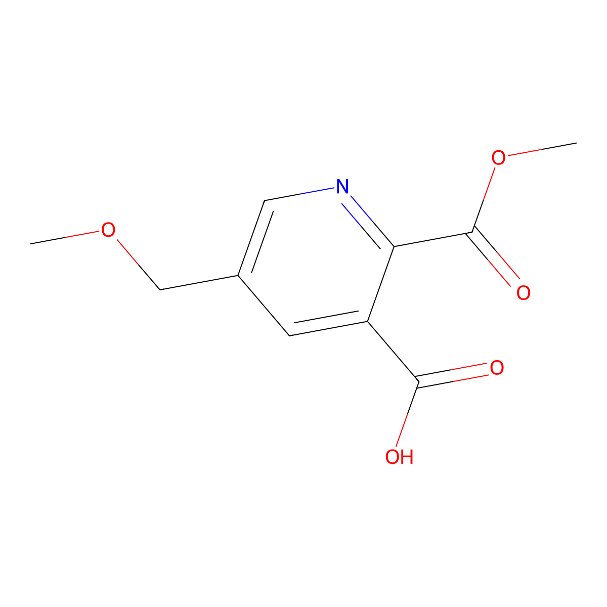 2-(Methoxycarbonyl)-5-(methoxymethyl)pyridine-3-carboxylic acid molecular structure, CAS 2138536-96-4