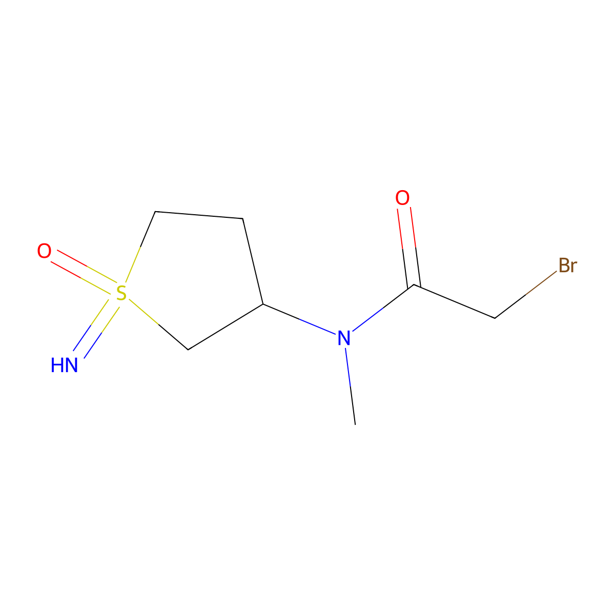 2-bromo-N-(1-imino-1-oxo-1lambda6-thiolan-3-yl)-N-methylacetamide molecular structure, CAS 2138537-07-0