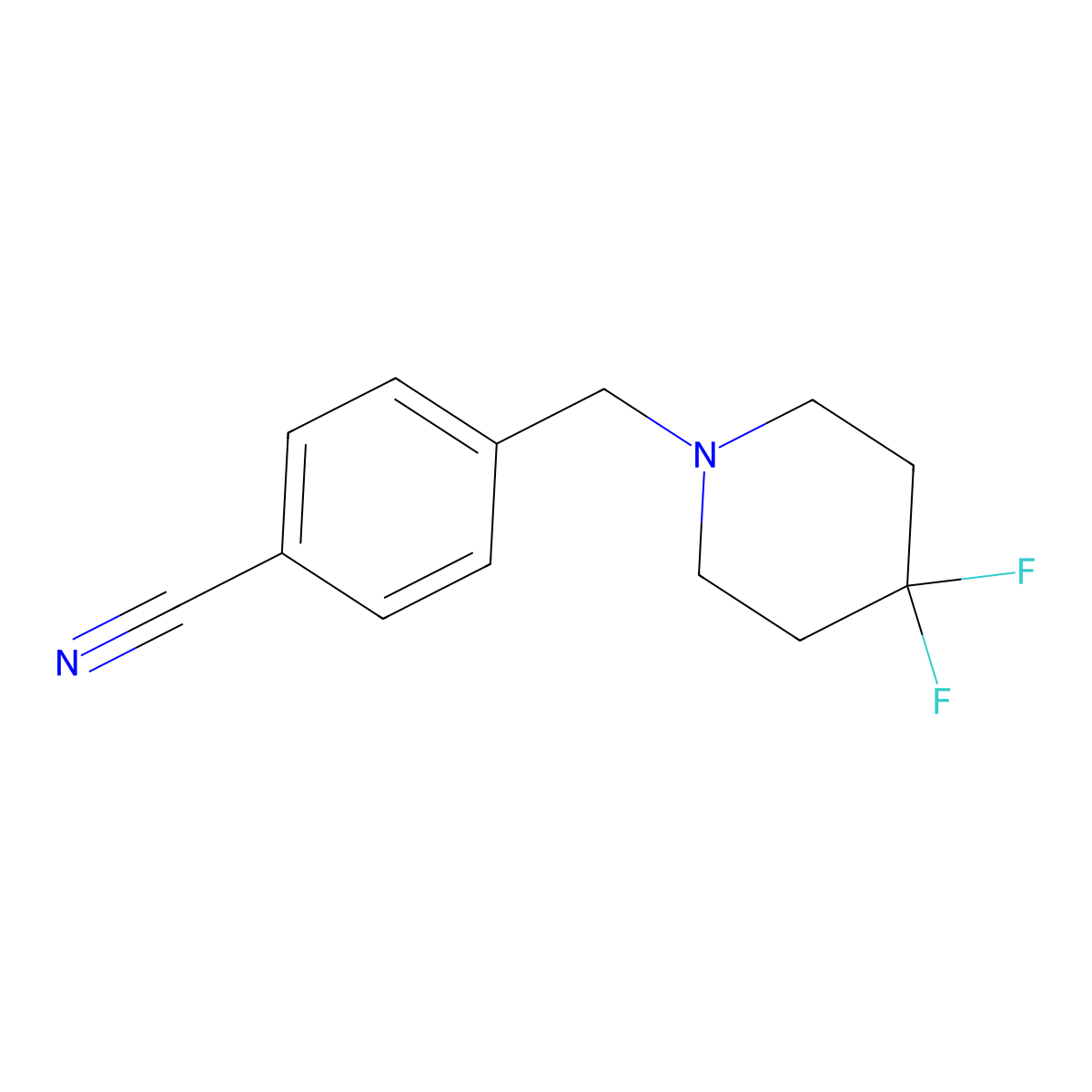4-[(4,4-Difluoropiperidin-1-yl)methyl]benzonitrile molecular structure, CAS 2138537-43-4