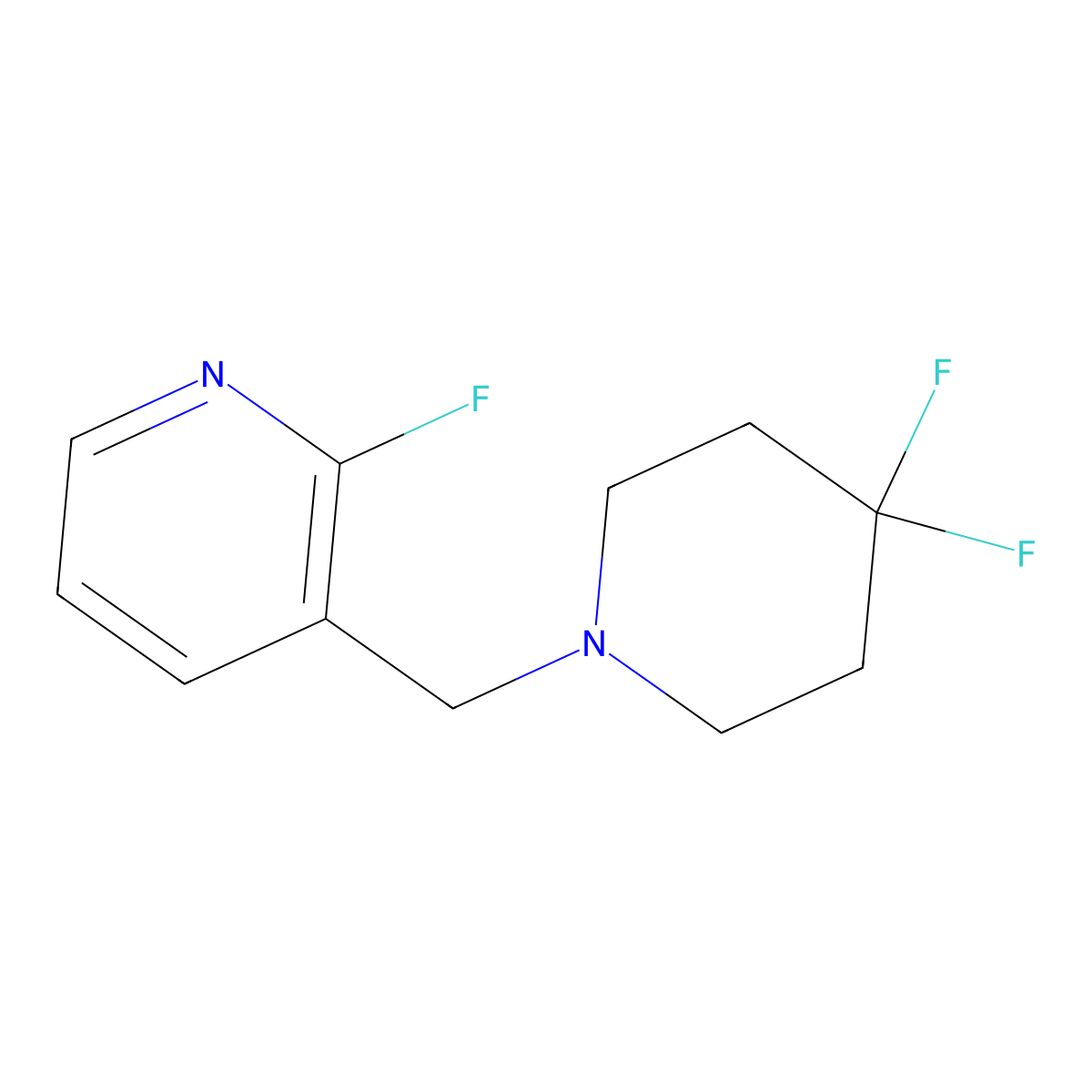 3-[(4,4-Difluoropiperidin-1-yl)methyl]-2-fluoropyridine molecular structure, CAS 2138537-48-9