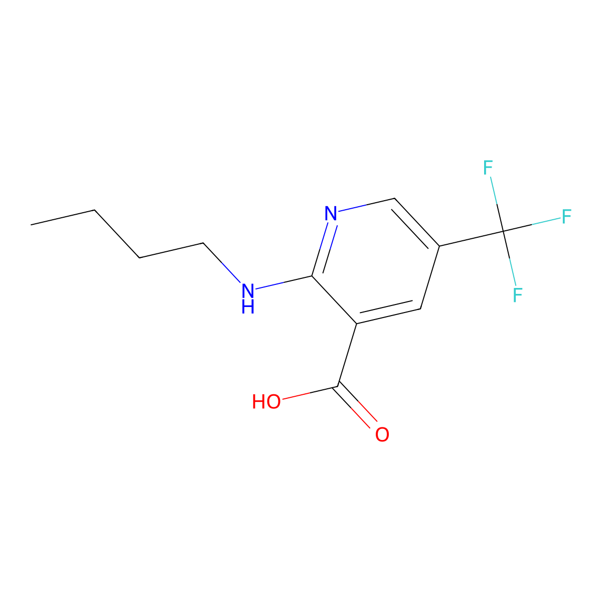 2-(Butylamino)-5-(trifluoromethyl)pyridine-3-carboxylic acid molecular structure, CAS 2138537-64-9
