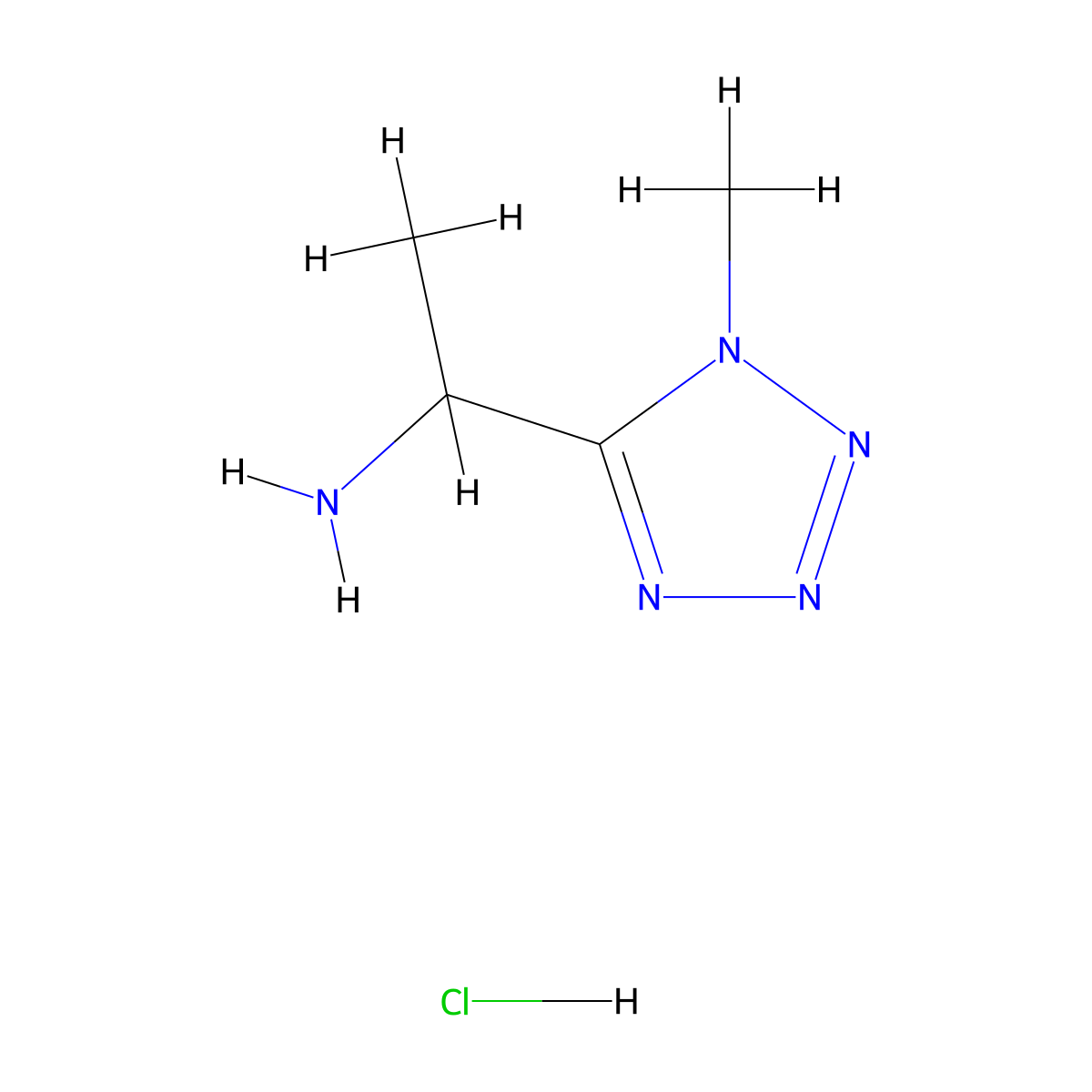 1-(1-methyl-1H-1,2,3,4-tetrazol-5-yl)ethan-1-amine hydrochloride molecular structure, CAS 2138537-66-1
