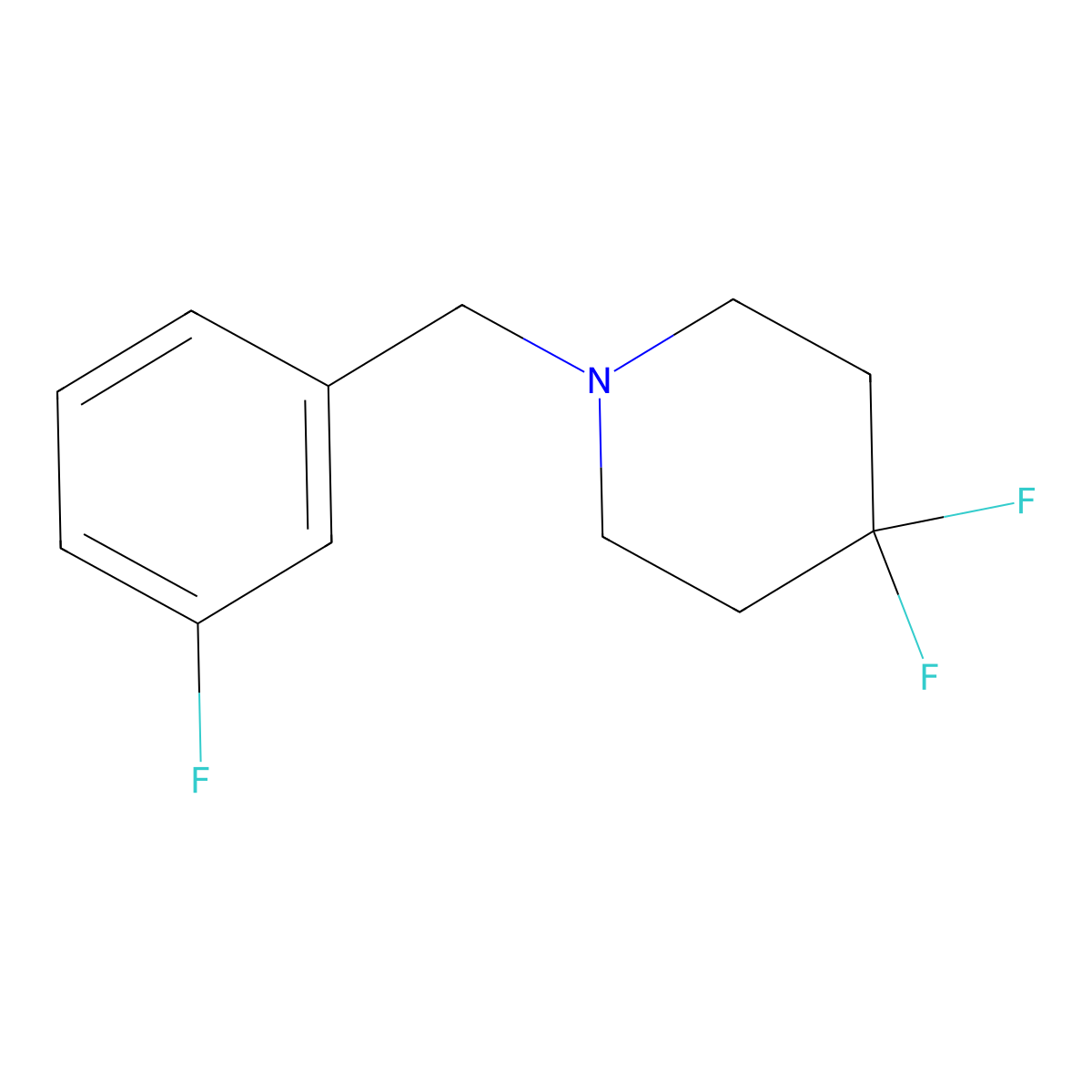 4,4-Difluoro-1-[(3-fluorophenyl)methyl]piperidine molecular structure, CAS 2138537-87-6