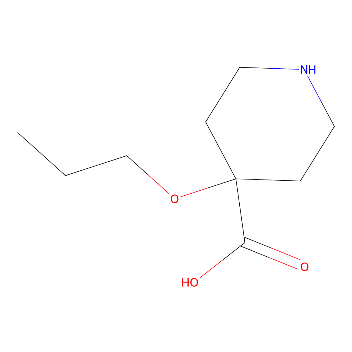 4-Propoxypiperidine-4-carboxylic acid molecular structure, CAS 2138538-80-2
