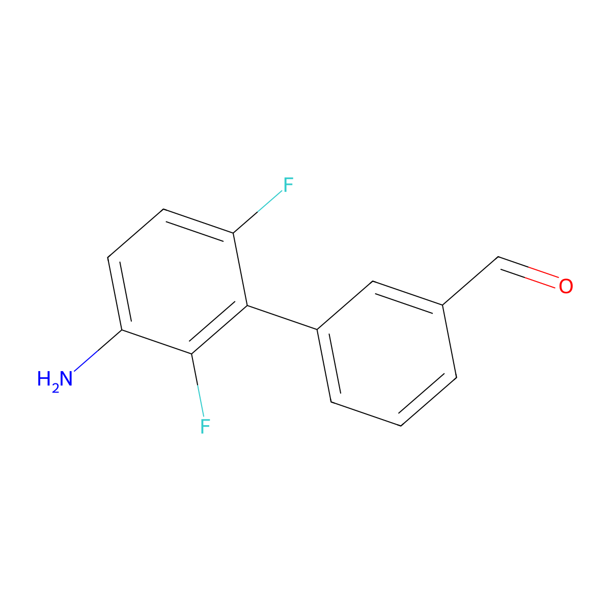 3-(3-Amino-2,6-difluorophenyl)benzaldehyde molecular structure, CAS 2138538-86-8