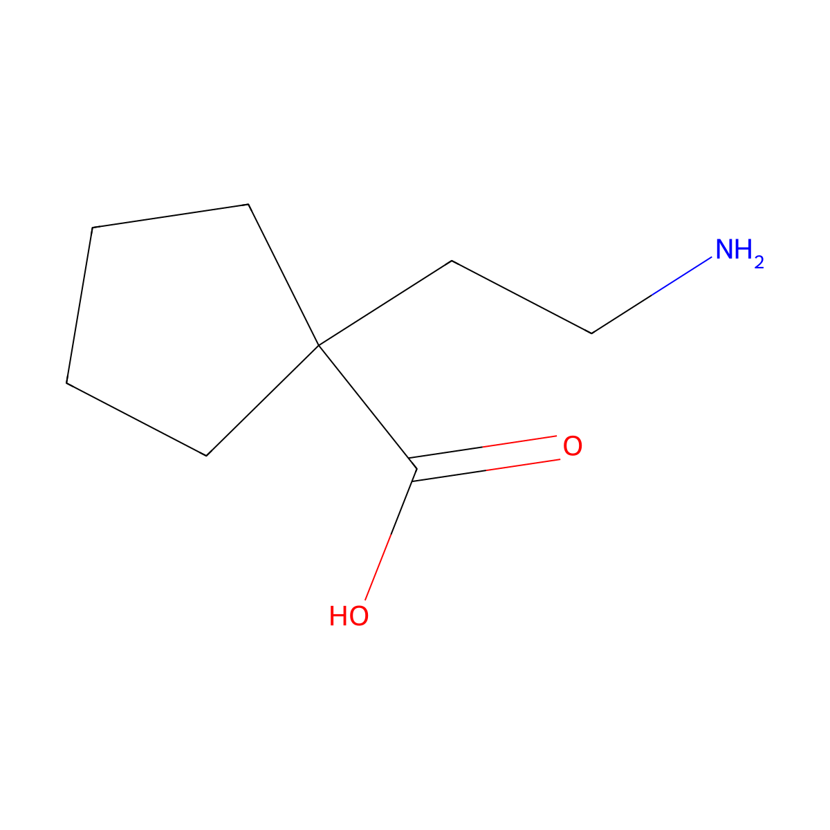 1-(2-Aminoethyl)cyclopentane-1-carboxylic acid molecular structure, CAS 2138539-73-6