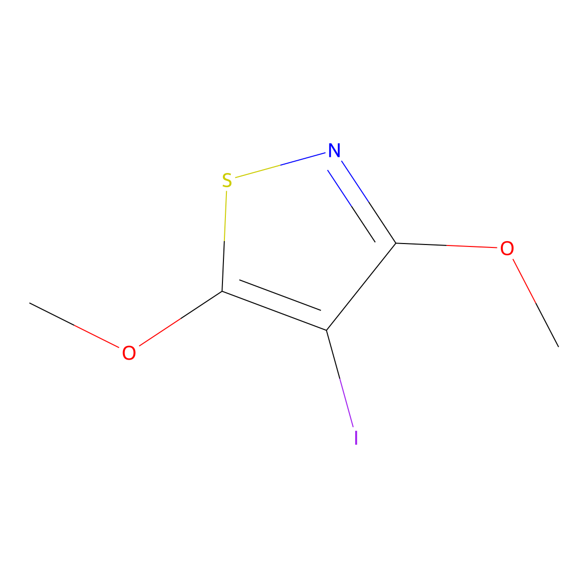 4-Iodo-3,5-dimethoxy-1,2-thiazole molecular structure, CAS 2138539-83-8