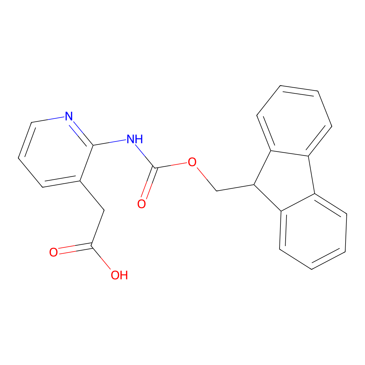 2-[2-({[(9H-fluoren-9-yl)methoxy]carbonyl}amino)pyridin-3-yl]acetic acid molecular structure, CAS 2138540-65-3