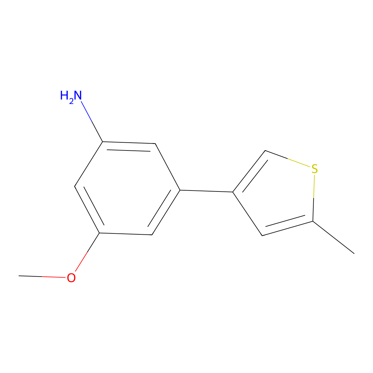 3-Methoxy-5-(5-methylthiophen-3-yl)aniline molecular structure, CAS 2138541-08-7