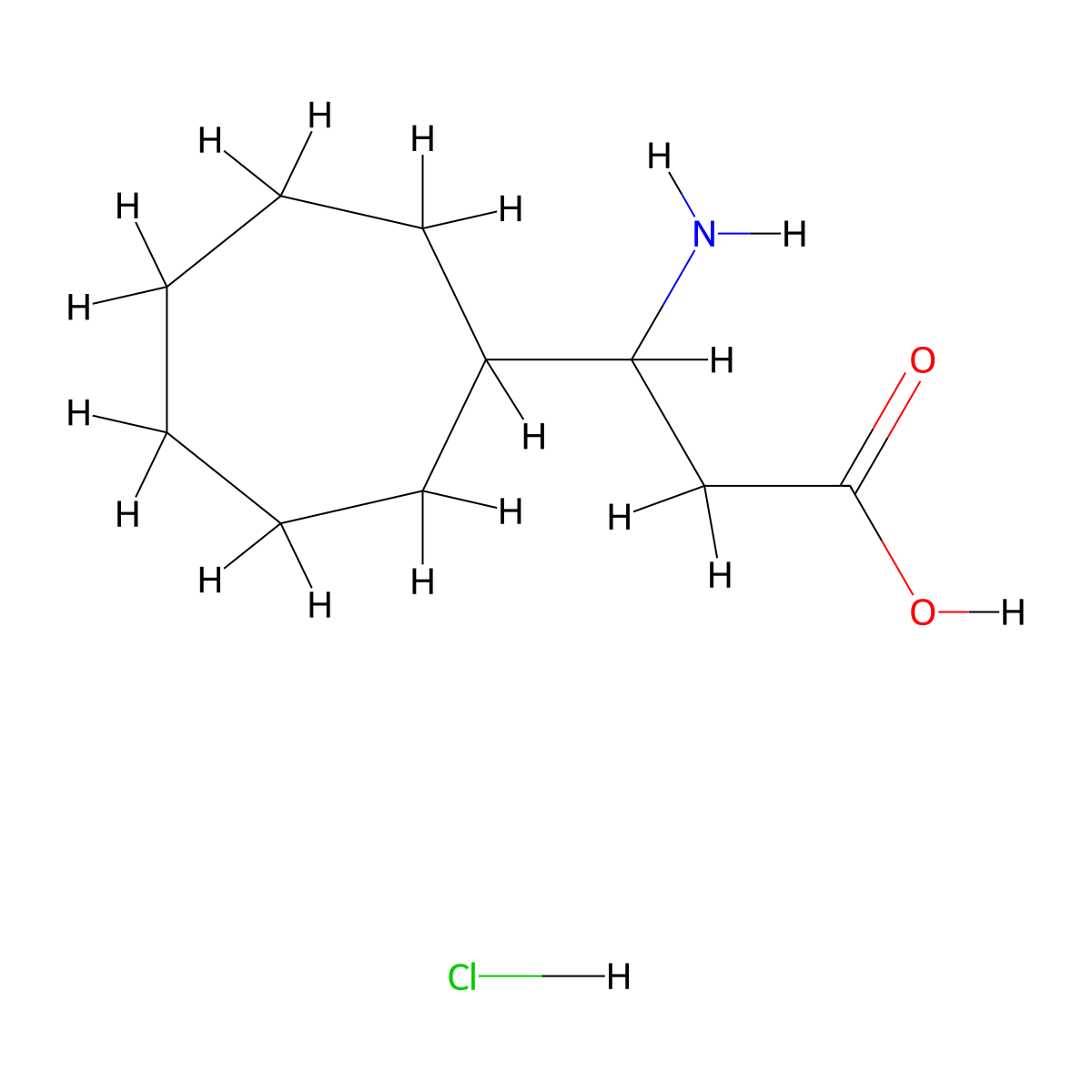 3-Amino-3-cycloheptylpropanoic acid hydrochloride molecular structure, CAS 2138541-26-9