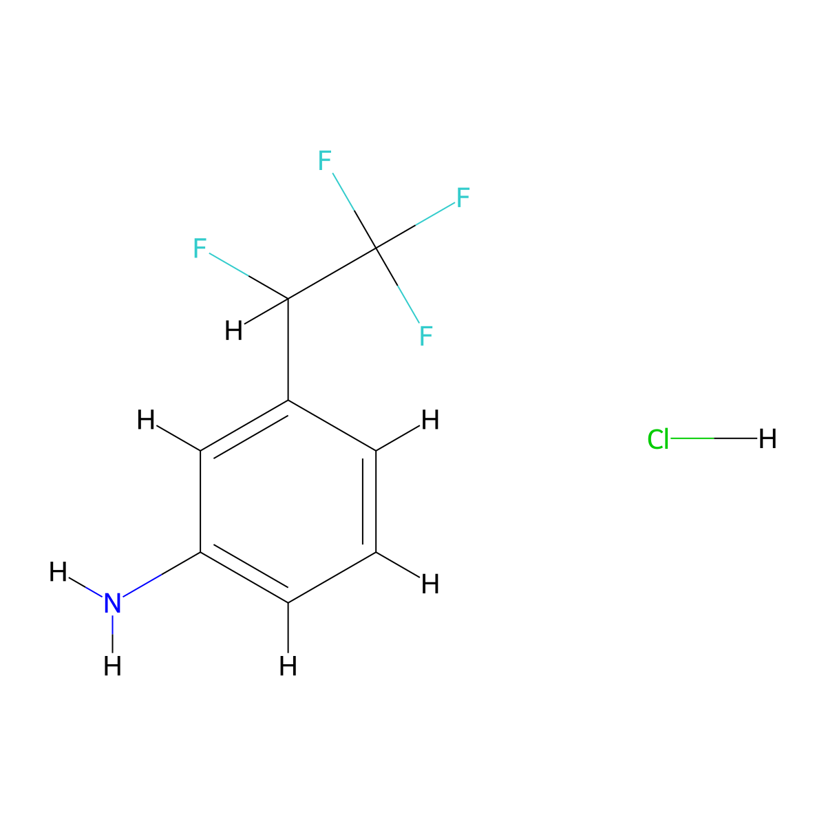 3-(1,2,2,2-Tetrafluoroethyl)aniline hydrochloride molecular structure, CAS 2138544-73-5