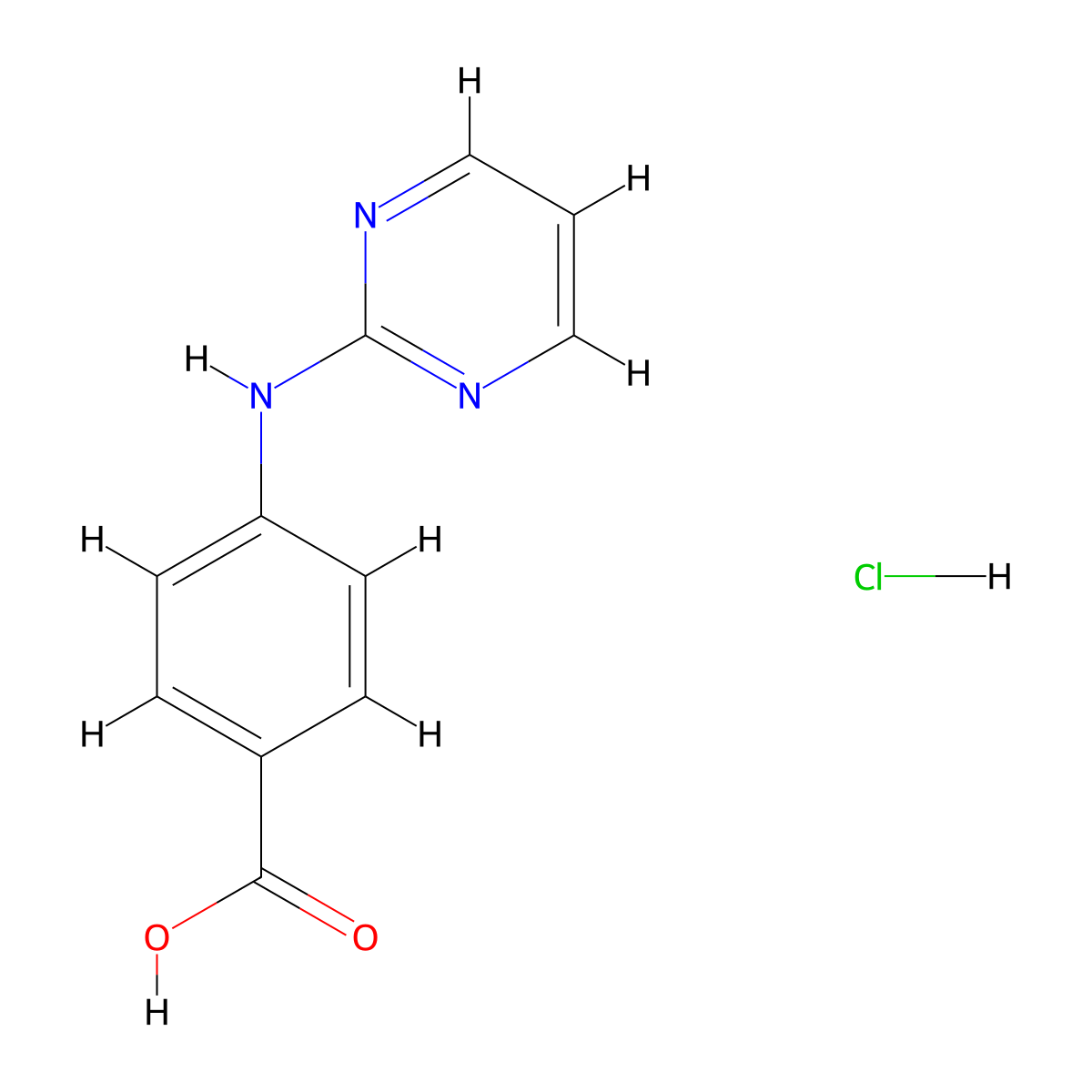 4-[(Pyrimidin-2-yl)amino]benzoic acid hydrochloride molecular structure, CAS 2138545-42-1