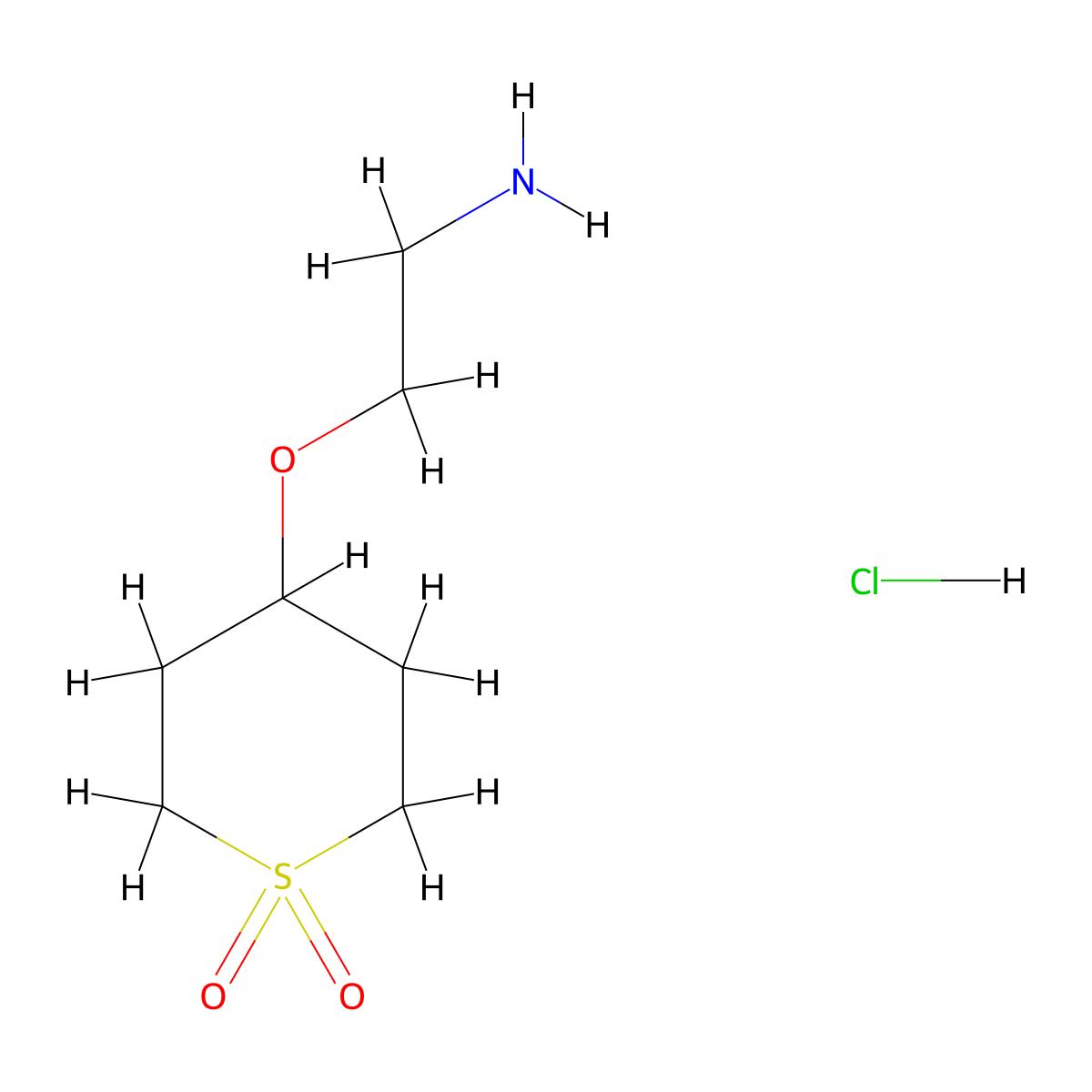 4-(2-Aminoethoxy)-1lambda6-thiane-1,1-dione hydrochloride molecular structure, CAS 2138545-43-2