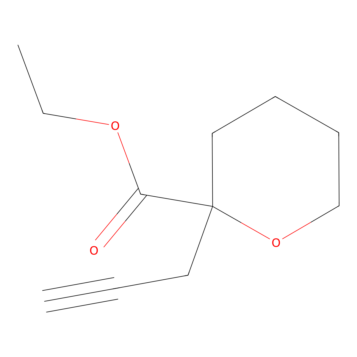Ethyl 2-(prop-2-yn-1-yl)oxane-2-carboxylate molecular structure, CAS 2138546-39-9