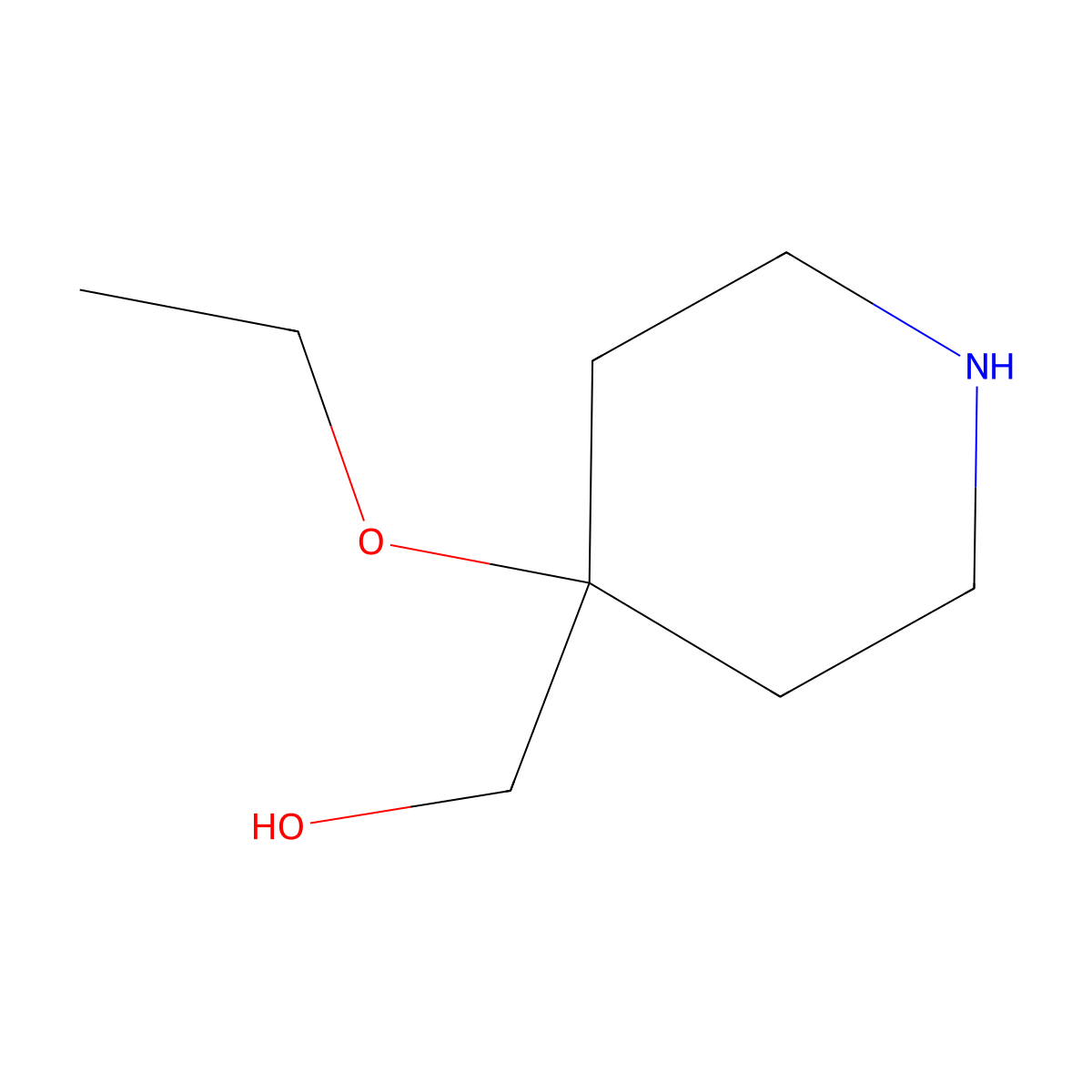 (4-Ethoxypiperidin-4-yl)methanol molecular structure, CAS 2138546-45-7