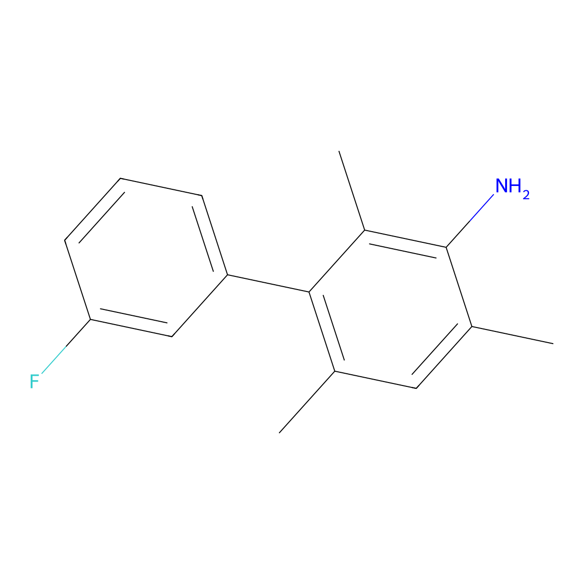 3-(3-Fluorophenyl)-2,4,6-trimethylaniline molecular structure, CAS 2138547-22-3
