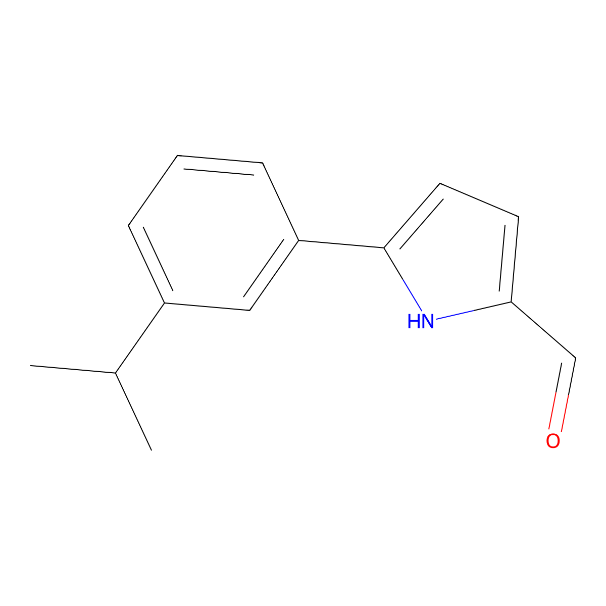 5-[3-(propan-2-yl)phenyl]-1H-pyrrole-2-carbaldehyde molecular structure, CAS 2138547-44-9