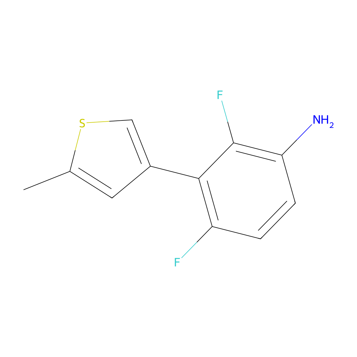 2,4-Difluoro-3-(5-methylthiophen-3-yl)aniline molecular structure, CAS 2138547-52-9