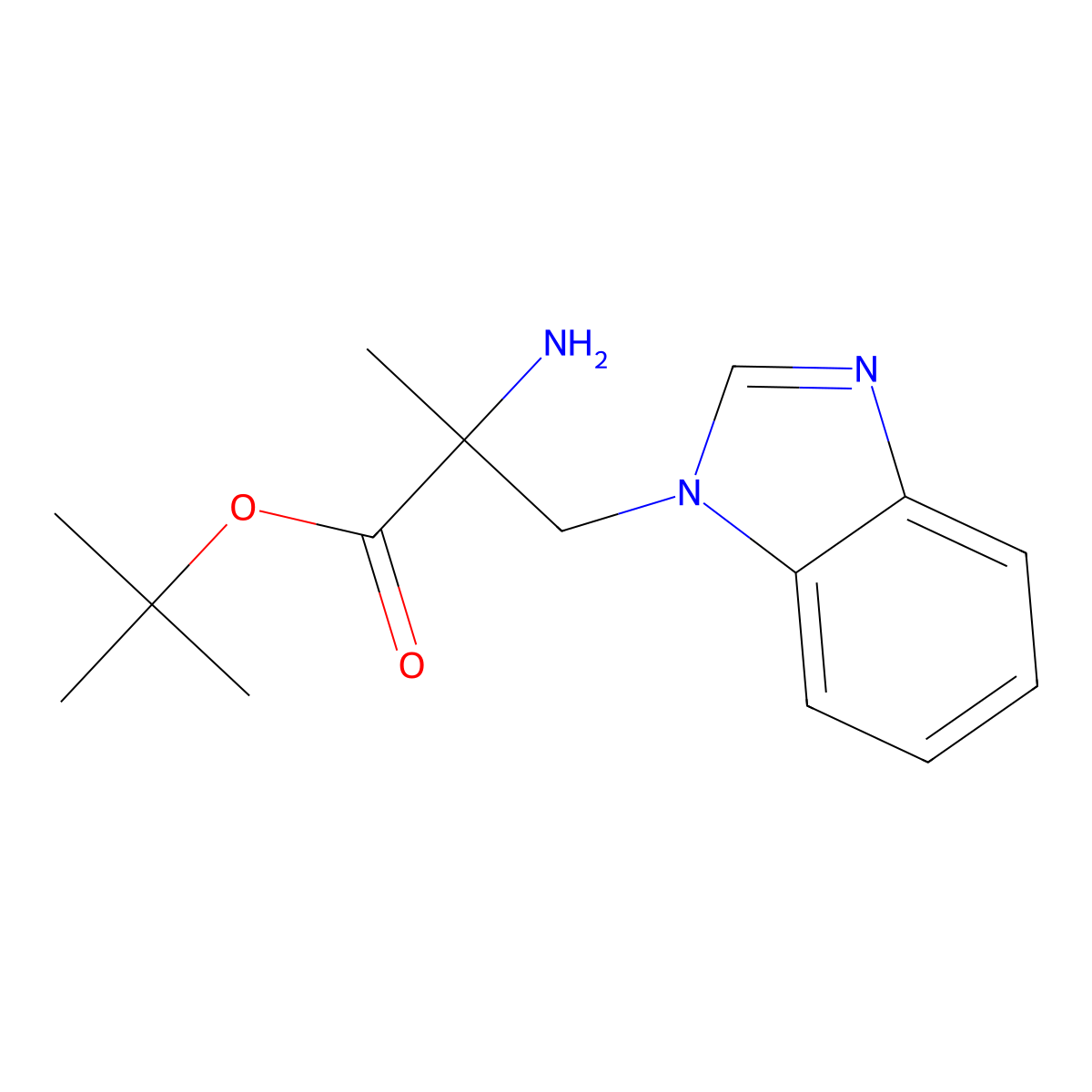 tert-butyl 2-amino-3-(1H-1,3-benzodiazol-1-yl)-2-methylpropanoate molecular structure, CAS 2138547-63-2