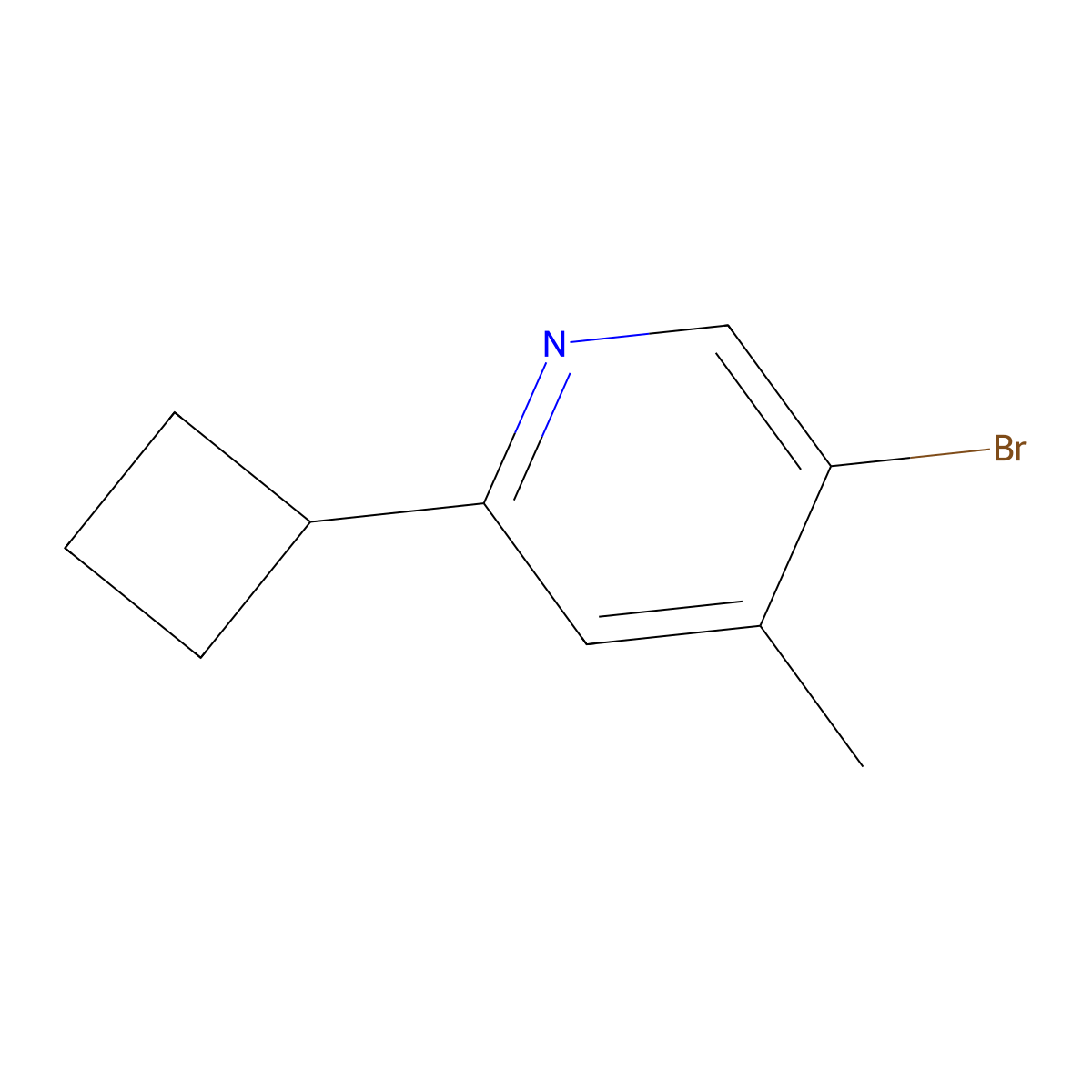 5-Bromo-2-cyclobutyl-4-methylpyridine molecular structure, CAS 2138547-77-8