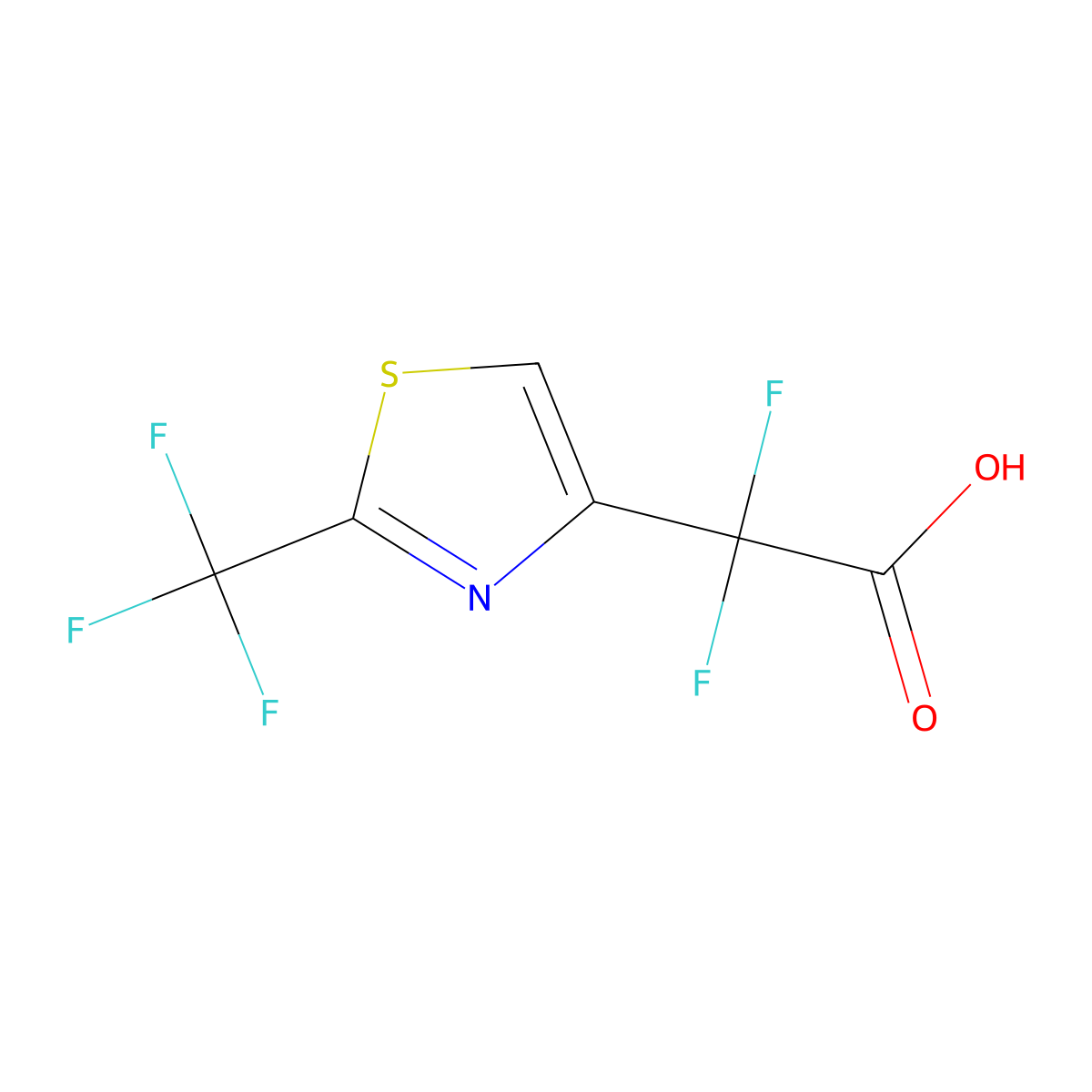 2,2-Difluoro-2-[2-(trifluoromethyl)-1,3-thiazol-4-yl]aceticacid molecular structure, CAS 2138547-88-1