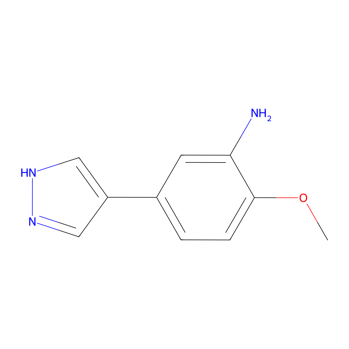 2-methoxy-5-(1H-pyrazol-4-yl)aniline molecular structure, CAS 2138548-14-6
