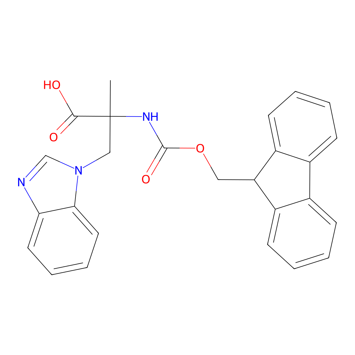 3-(1H-1,3-benzodiazol-1-yl)-2-({[(9H-fluoren-9-yl)methoxy]carbonyl}amino)-2-methylpropanoic acid molecular structure, CAS 2138548-27-1