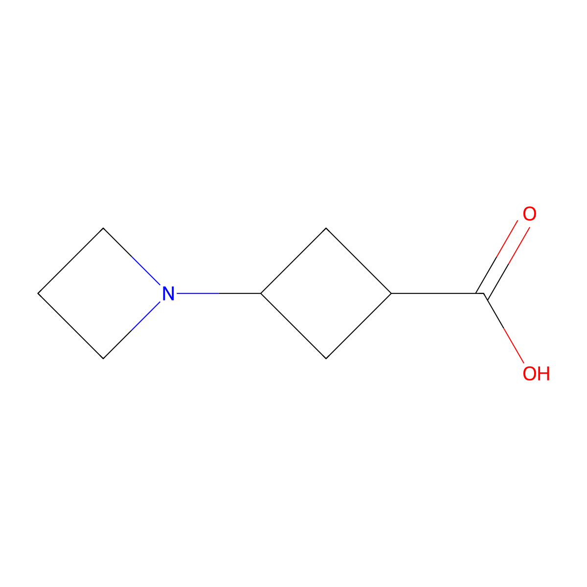 3-(Azetidin-1-yl)cyclobutane-1-carboxylic acid molecular structure, CAS 2138548-50-0