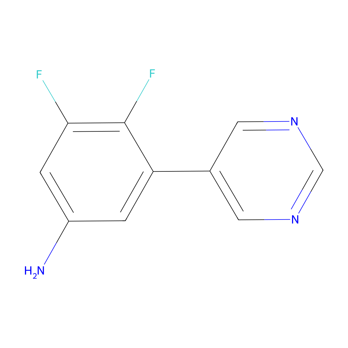3,4-Difluoro-5-(pyrimidin-5-yl)aniline molecular structure, CAS 2138548-86-2
