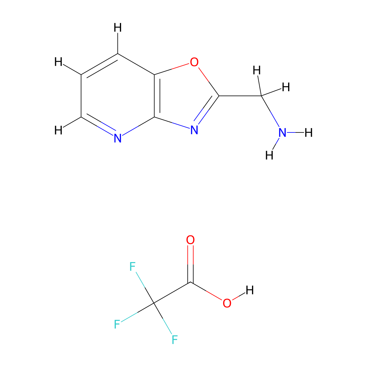 Oxazolo[4,5-b]pyridin-2-ylmethanamine, trifluoroacetic acid molecular structure, CAS 2138549-23-0