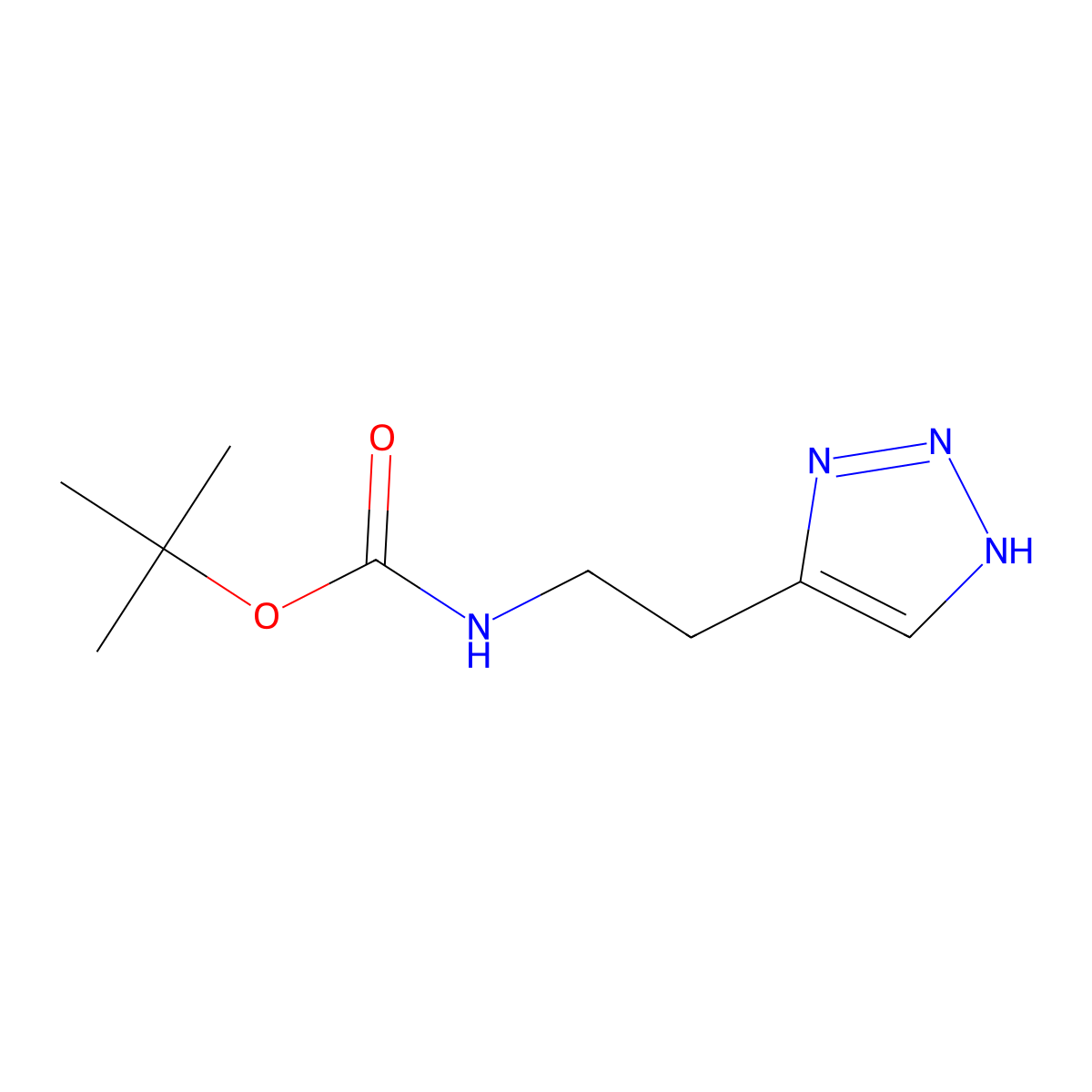 tert-butyl N-[2-(1H-1,2,3-triazol-4-yl)ethyl]carbamate molecular structure, CAS 2138550-00-0