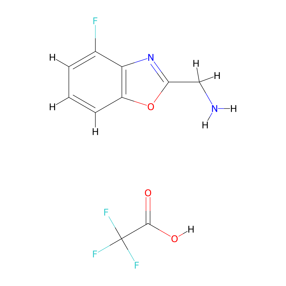 (4-Fluoro-1,3-benzoxazol-2-yl)methanamine; trifluoroacetic acid molecular structure, CAS 2138550-08-8