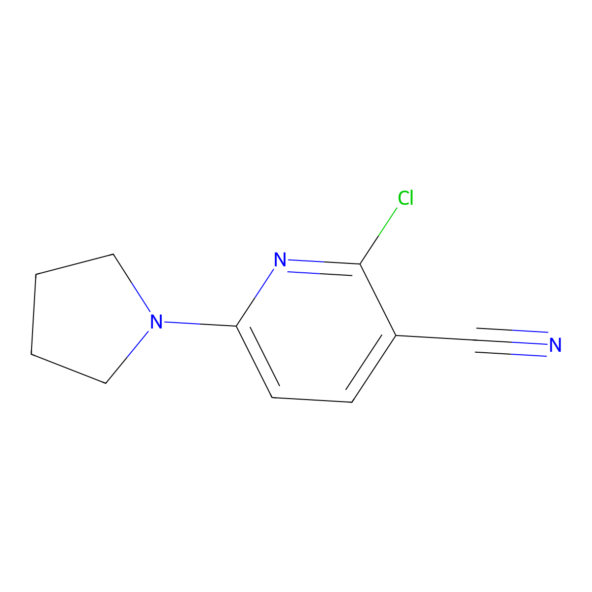 2-Chloro-6-(pyrrolidin-1-yl)pyridine-3-carbonitrile molecular structure, CAS 2138553-27-0