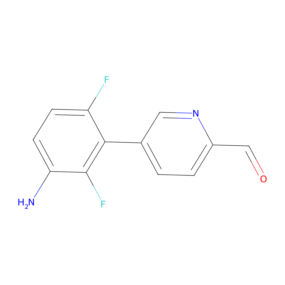5-(3-Amino-2,6-difluorophenyl)pyridine-2-carbaldehyde molecular structure, CAS 2138555-50-5