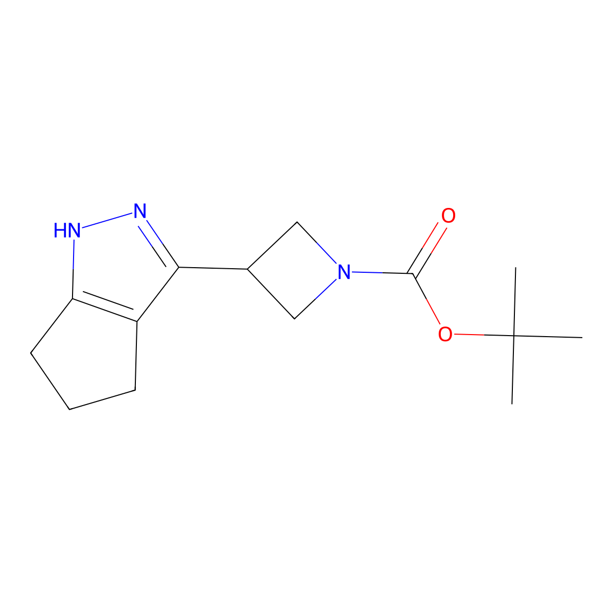 tert-butyl 3-{1H,4H,5H,6H-cyclopenta[c]pyrazol-3-yl}azetidine-1-carboxylate molecular structure, CAS 2138555-73-2