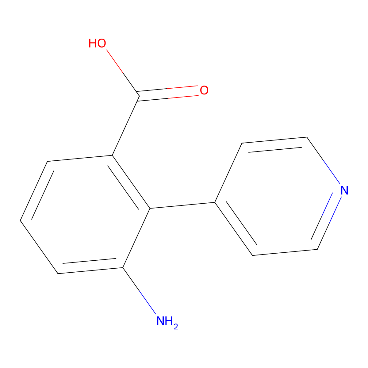 3-Amino-2-(pyridin-4-yl)benzoic acid molecular structure, CAS 2138555-85-6