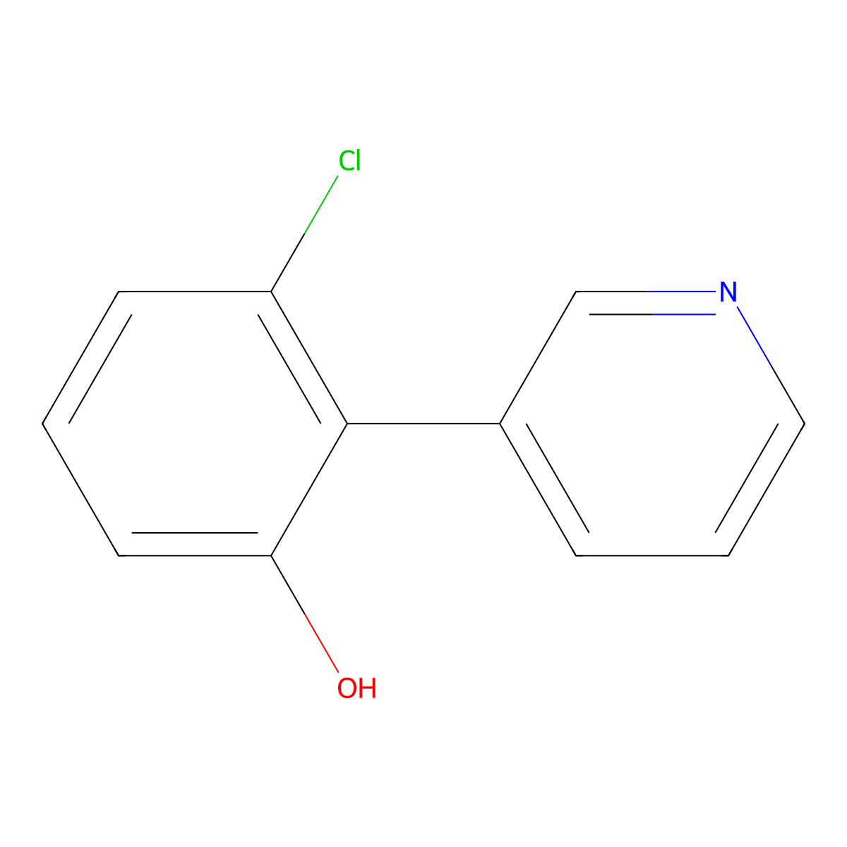 3-Chloro-2-(pyridin-3-yl)phenol molecular structure, CAS 2138556-07-5