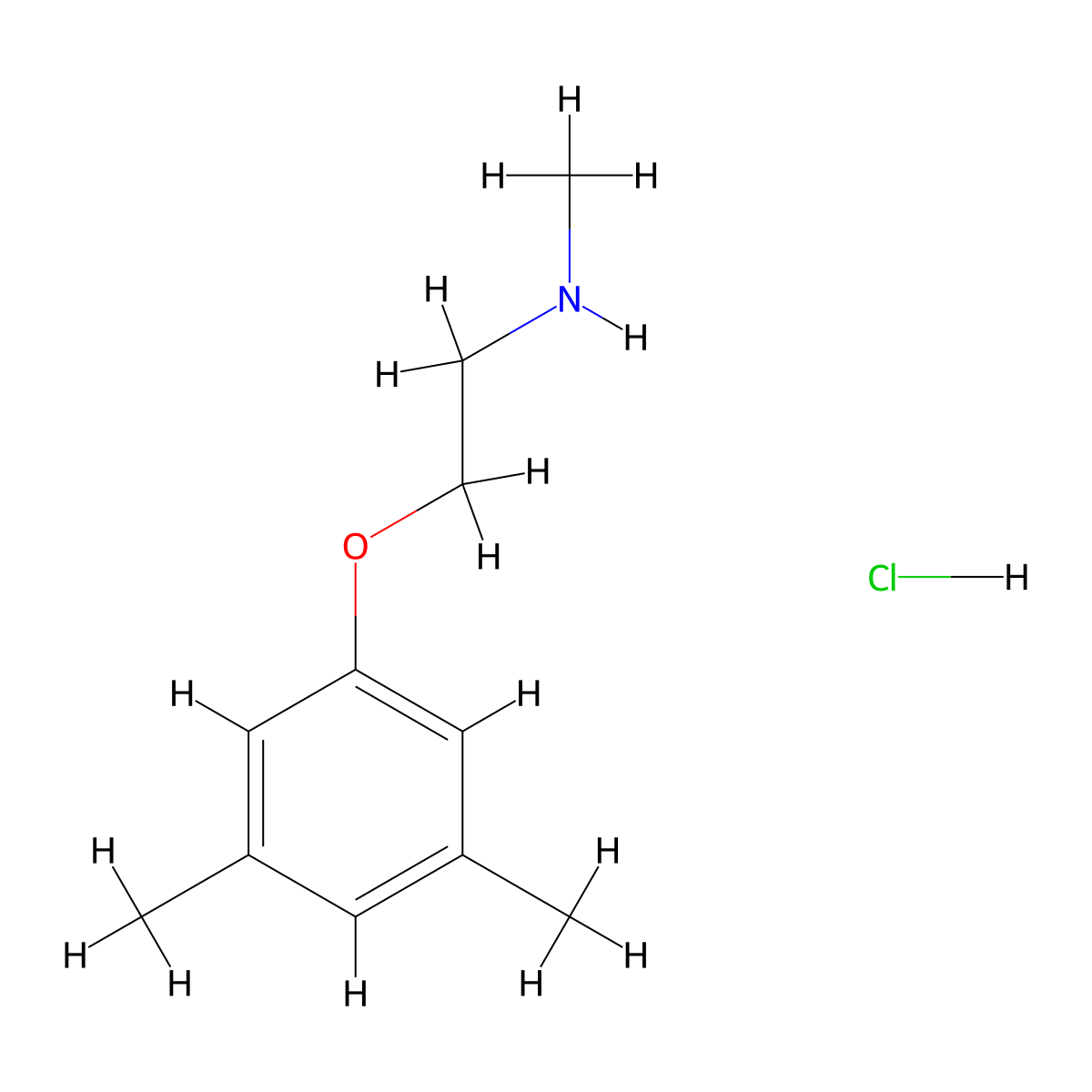(2-(3,5-Dimethylphenoxy)ethyl)(methyl)amine hydrochloride molecular structure, CAS 2138559-95-0