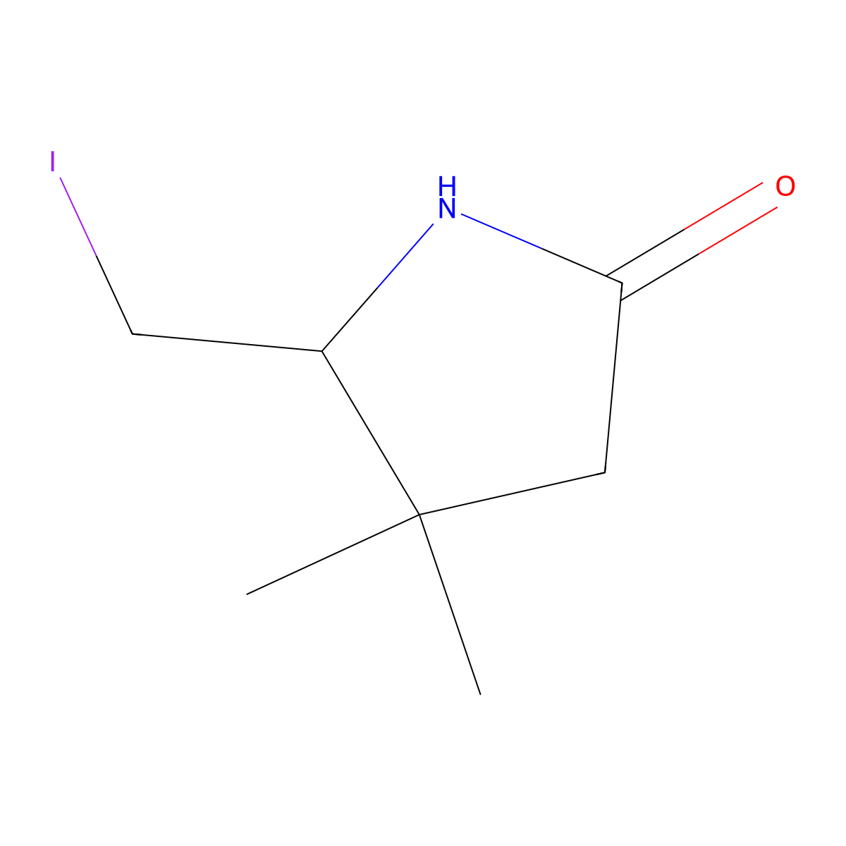 5-(Iodomethyl)-4,4-dimethylpyrrolidin-2-one molecular structure, CAS 2138562-21-5