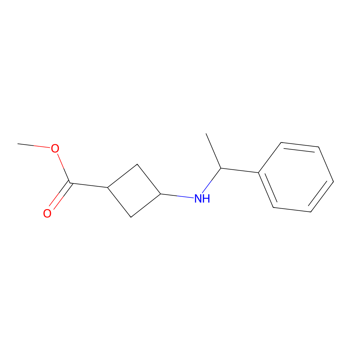 Methyl 3-[(1-phenylethyl)amino]cyclobutane-1-carboxylate molecular structure, CAS 2138562-22-6