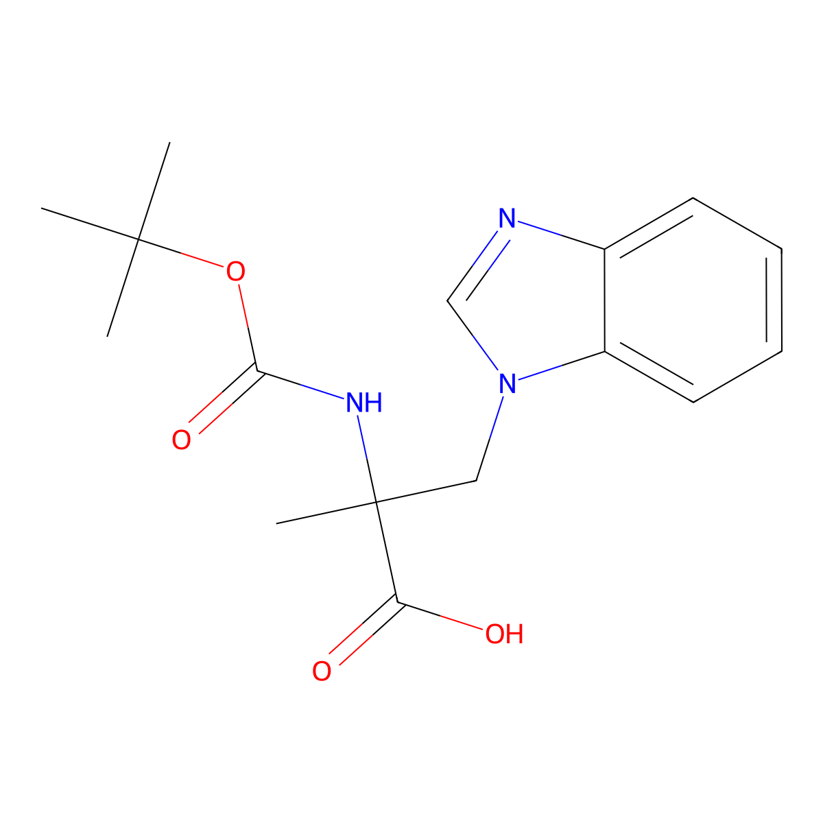 3-(1H-1,3-benzodiazol-1-yl)-2-{[(tert-butoxy)carbonyl]amino}-2-methylpropanoic acid molecular structure, CAS 2138562-33-9