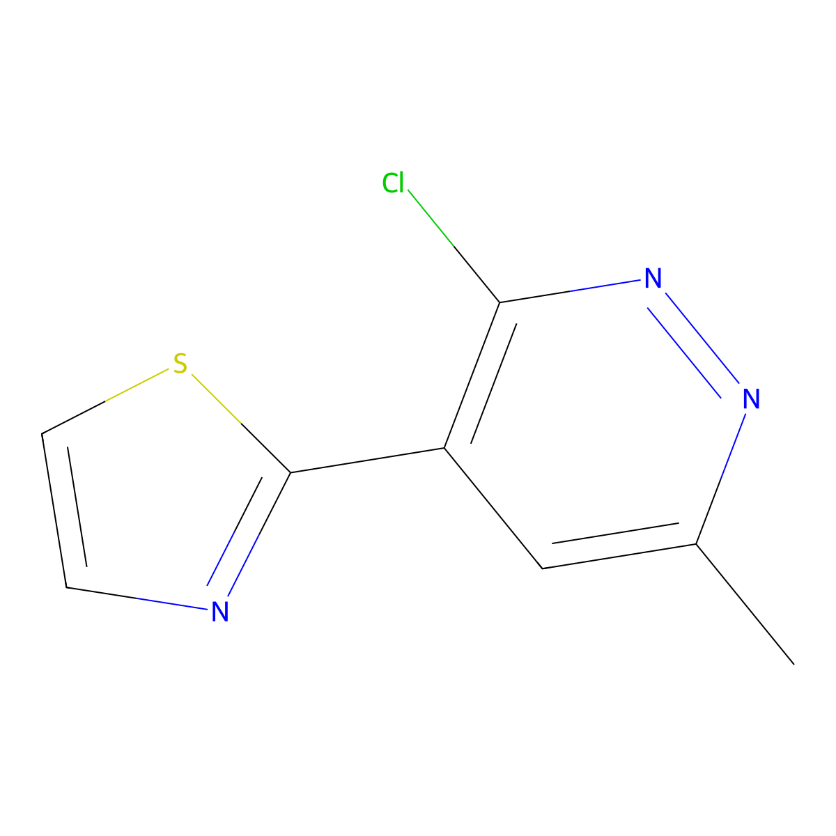 3-Chloro-6-methyl-4-(1,3-thiazol-2-yl)pyridazine molecular structure, CAS 2138562-86-2