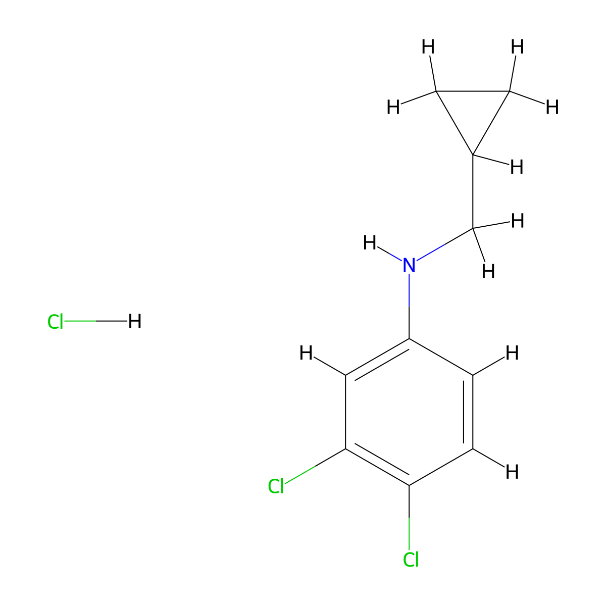 3,4-Dichloro-N-(cyclopropylmethyl)aniline hydrochloride molecular structure, CAS 2138564-14-2